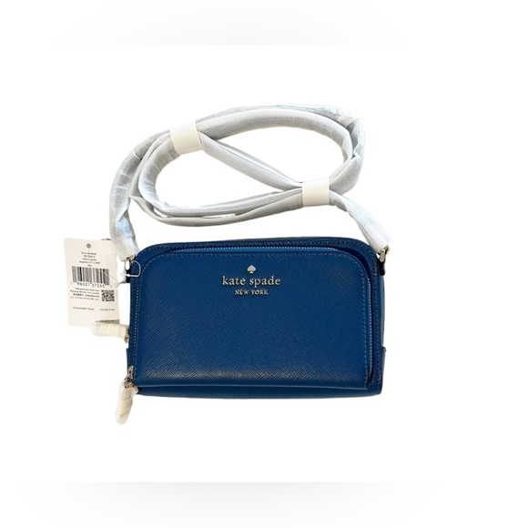 Kate Spade New York STACI DUAL ZIP Around Crossbody Purse in Sapphire - Picture 3 of 8